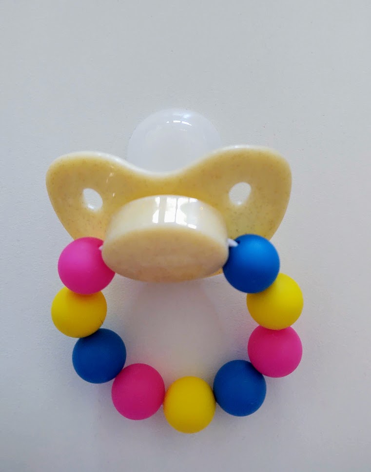Pride LGBTQIA Adult Pacifier with Silicone Bead Handle
