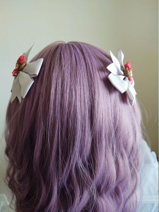 Red Riding Hood Pigtail Bow Set