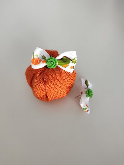 Pumpkin Patch Ribbon Stud Earrings