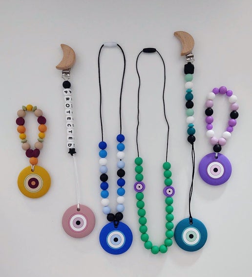 Evil Eye Silicone Bead Necklace