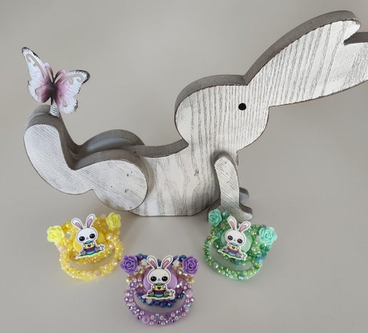 Pastel Easter Bunny Adult Pacifiers