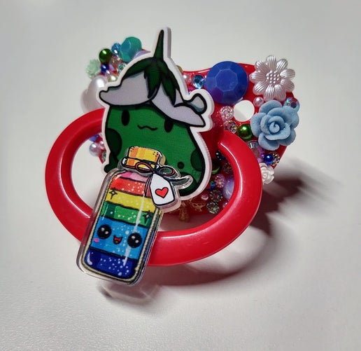 Pride Adult Pacifier Turning the Frogs Gay