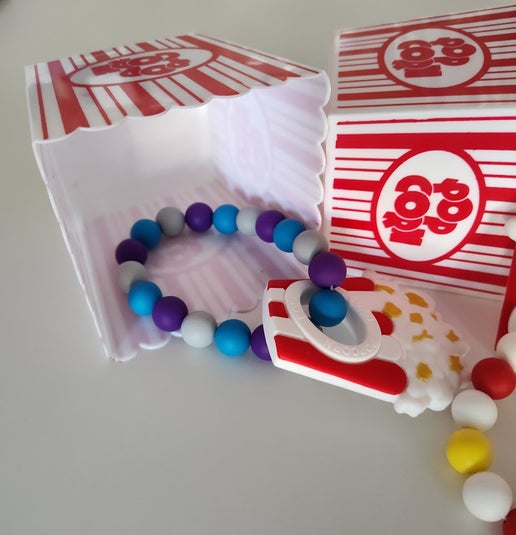 Movie Night Silicone Bead Teether