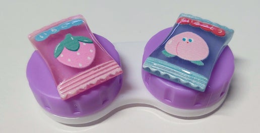 Strawberry Peach Fruits Contact Lenses Case