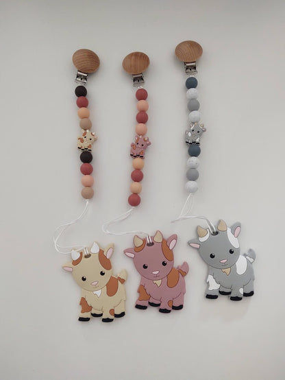 Baby Goat Pacifier Clip