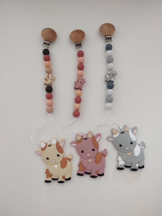 Baby Goat Pacifier Clip