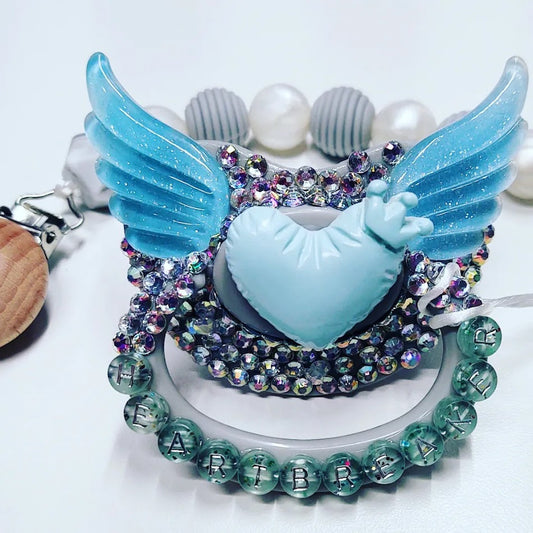 Heartbreaker Adult Pacifier & Clip Set