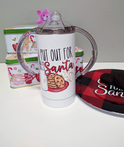 Christmas Adult Sippy Cup : "I Put Out for Santa" Cookies & Milk