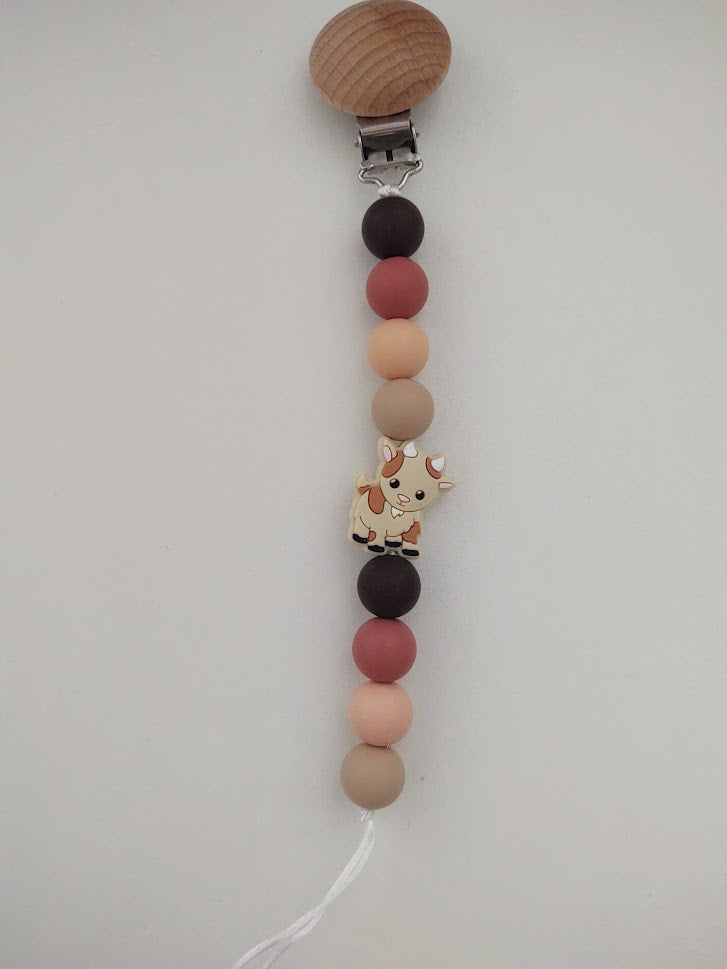 Baby Goat Pacifier Clip