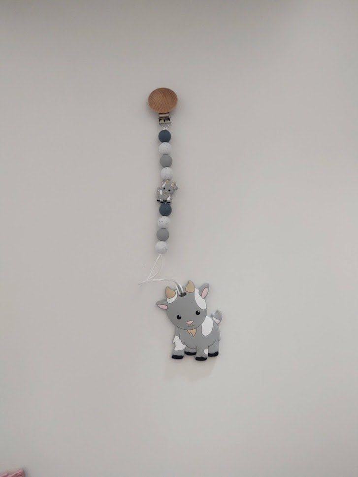Baby Goat Pacifier Clip