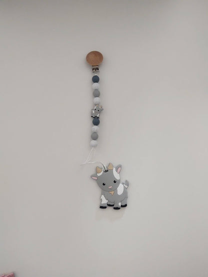 Baby Goat Pacifier Clip