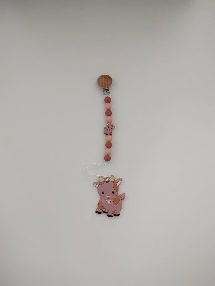 Baby Goat Pacifier Clip