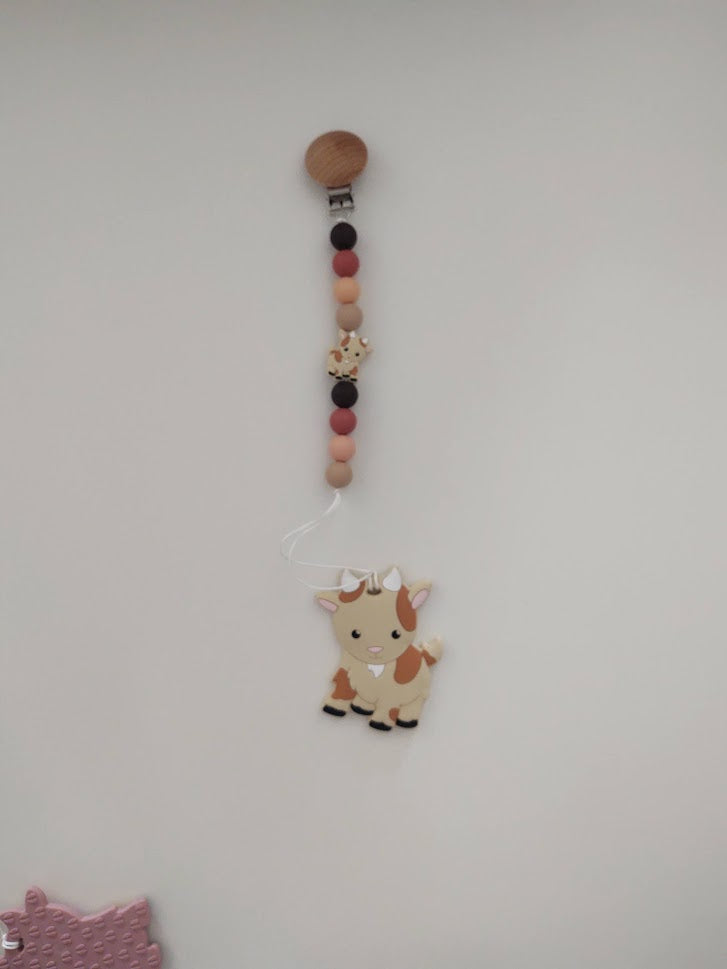 Baby Goat Pacifier Clip