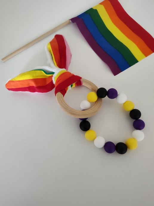 Pride Silicone Bead Chewy: Nonbinary