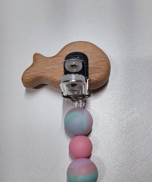 Marble Duckie Pacifier Clip