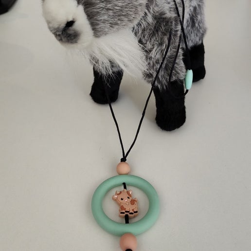 Goat Silicone Bead Fidget Necklace