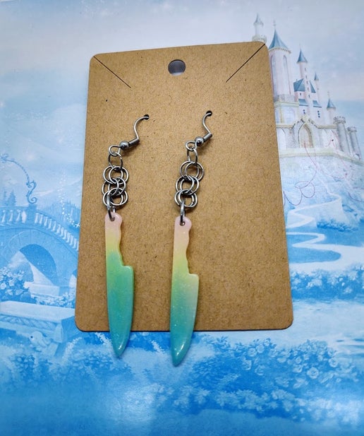 Pastel Goth Knife Dangle Earrings