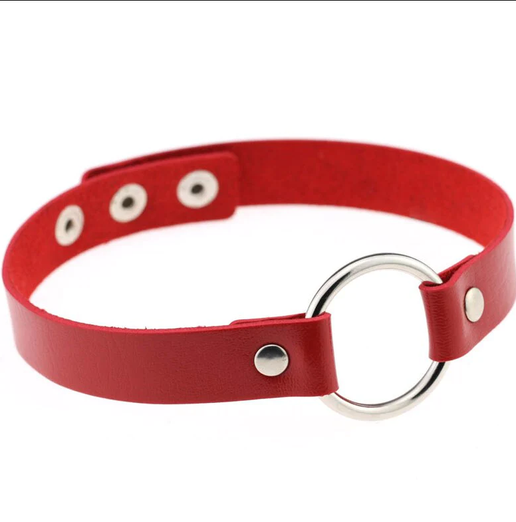 Red O Ring Choker Collar