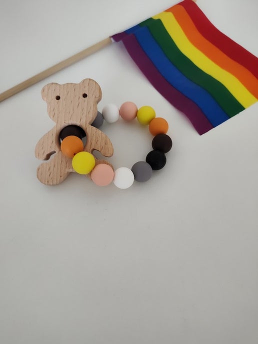 Pride Bear Silicone Bead Chewy