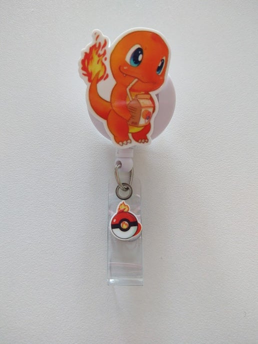 Pokemon Charmander Milk Retractable Badge Reel