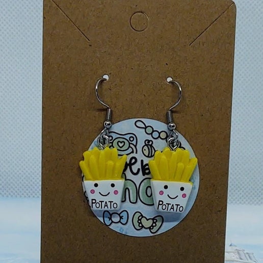 French Fries "I'm a Potato" Dangle Earrings