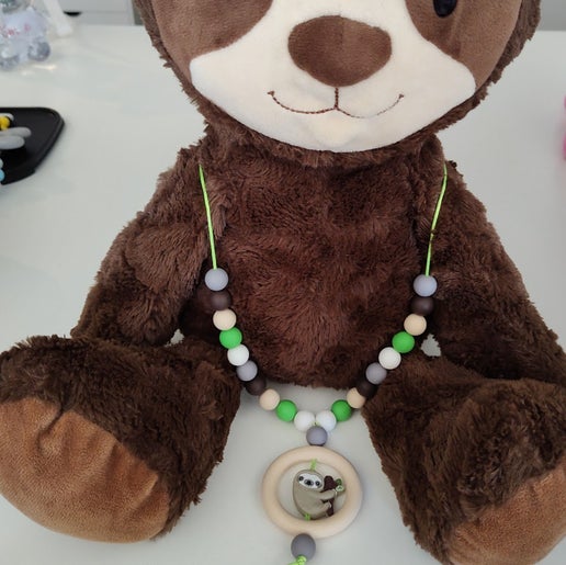 Sloth Silicone Bead Fidget Necklace