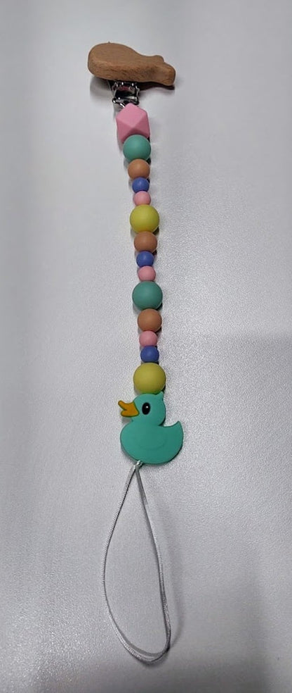 Pastel Duckie Pacifier Clip