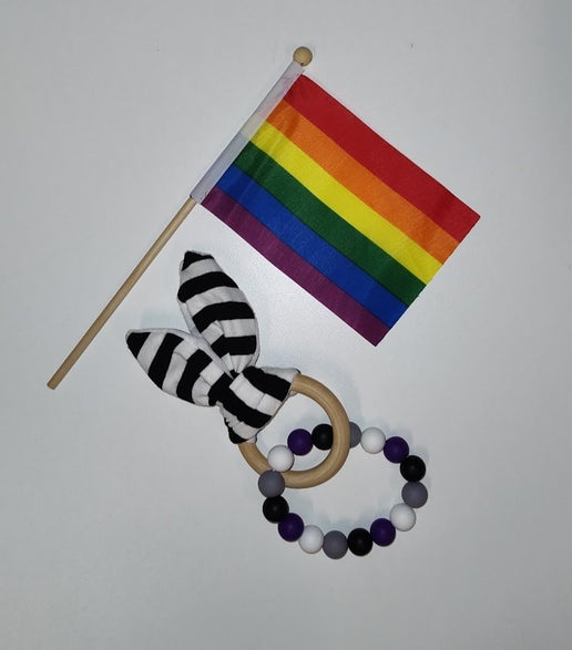 Pride Silicone Bead Chewy: Asexual