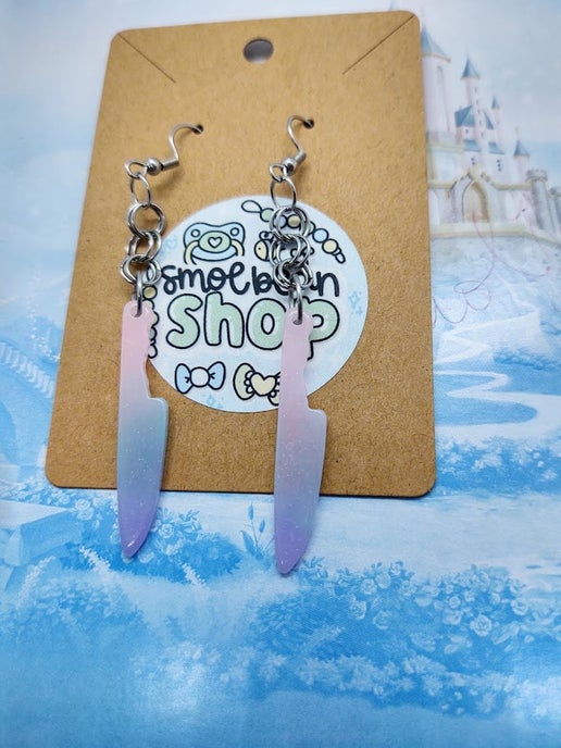 Pastel Goth Knife Dangle Earrings