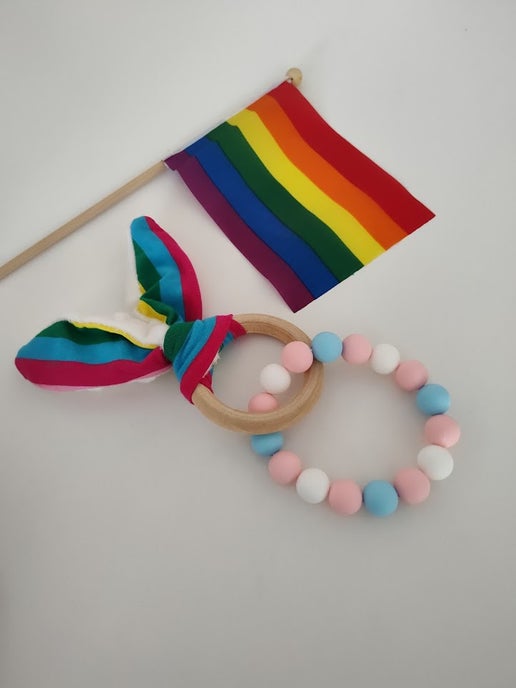 Pride Silicone Bead Chewy: Transgender