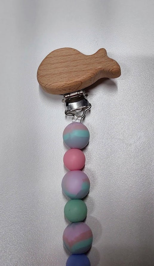 Marble Duckie Pacifier Clip