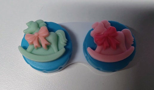 Pastel Candy Rocking Horse Contact Lenses Case